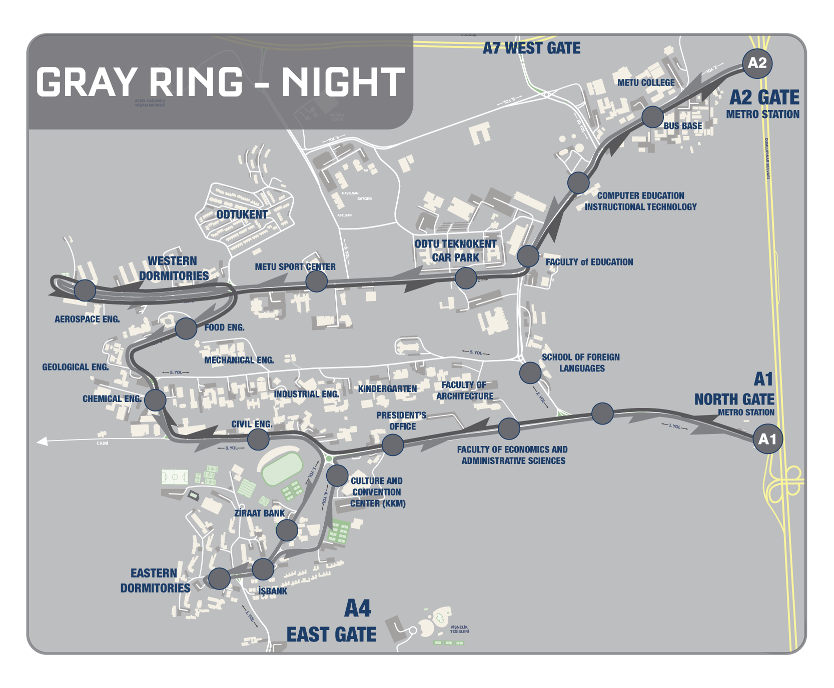 Gray Ring Bus Night